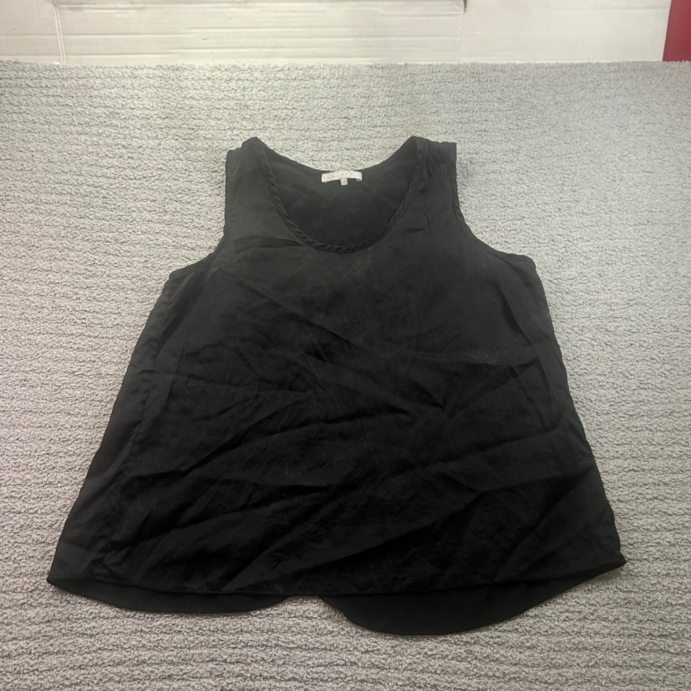 Lunya Tank Top Washable Silk Tulip Back Black Size S Minimalist Luxury Sleepwear